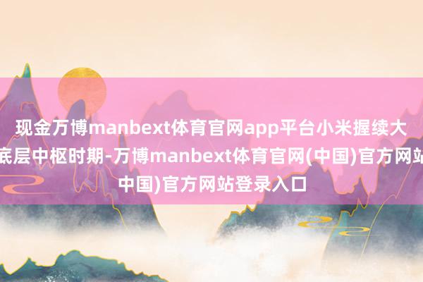 现金万博manbext体育官网app平台小米握续大限制干涉底层中枢时期-万博manbext体育官网(中国)官方网站登录入口