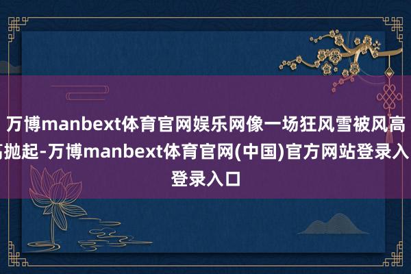 万博manbext体育官网娱乐网像一场狂风雪被风高高抛起-万博manbext体育官网(中国)官方网站登录入口